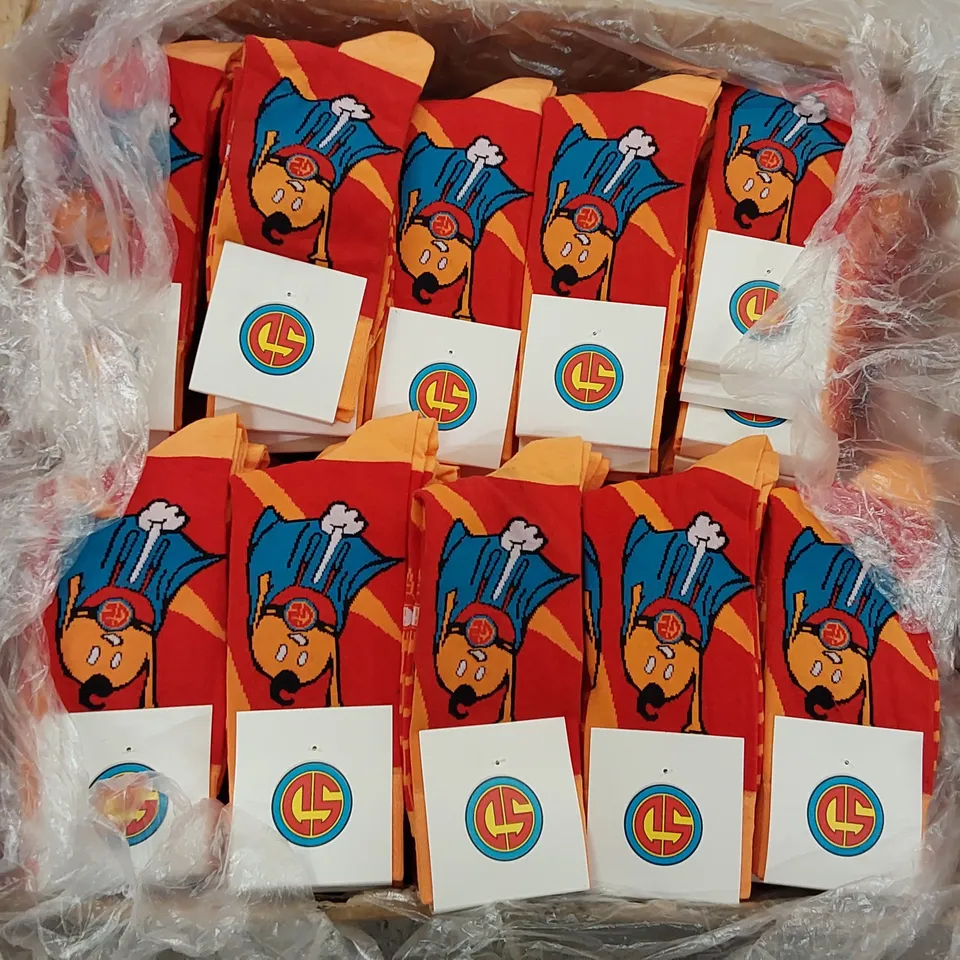BOX OF APPROXIMATELY 360 BRAND NEW BIER CO 'SUPER DAD' SOCKS (1 BOX)