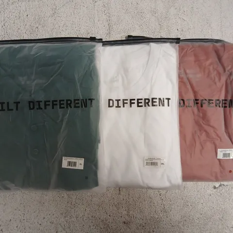 SET OF APPROXIMATELY 10 ASSORTED BUILT DIFFERENT T-SHIRTS/SHIRTS IN VARIOUS COLOURS AND SIZES