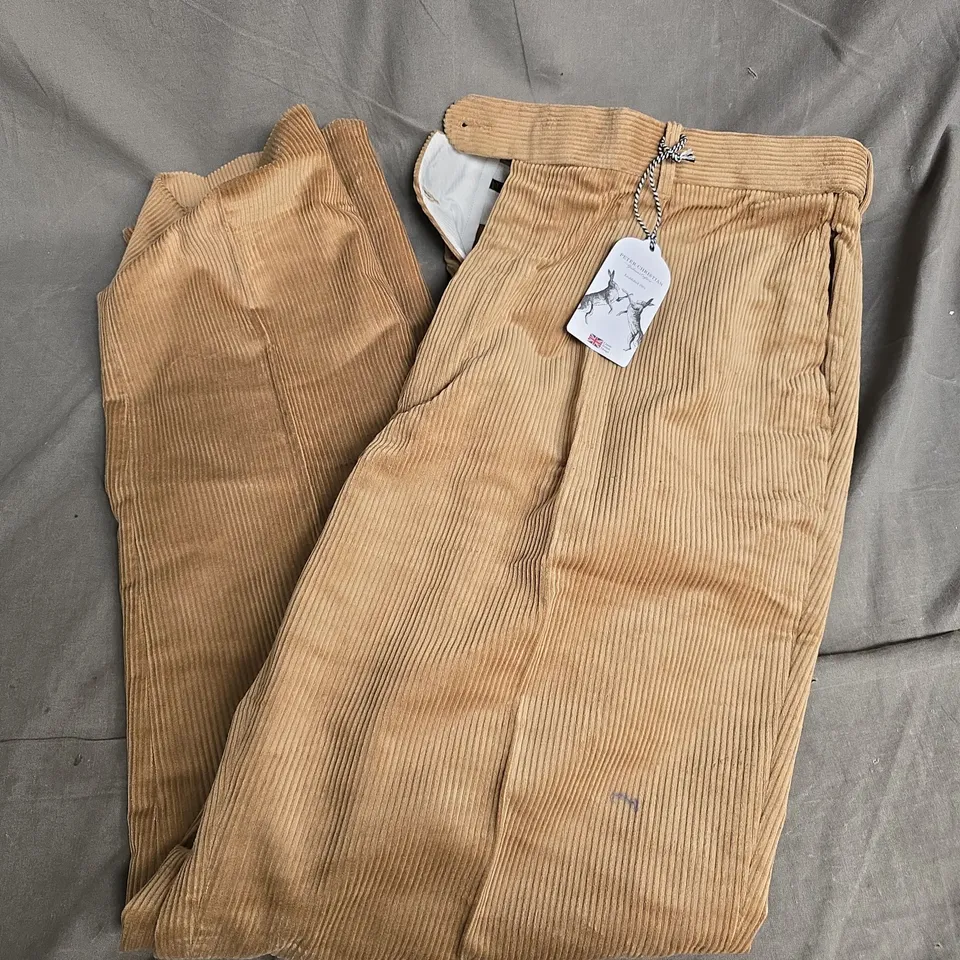 PETER CHRISTIAN CORD TROUSERS IN CARAMEL - W44/L33