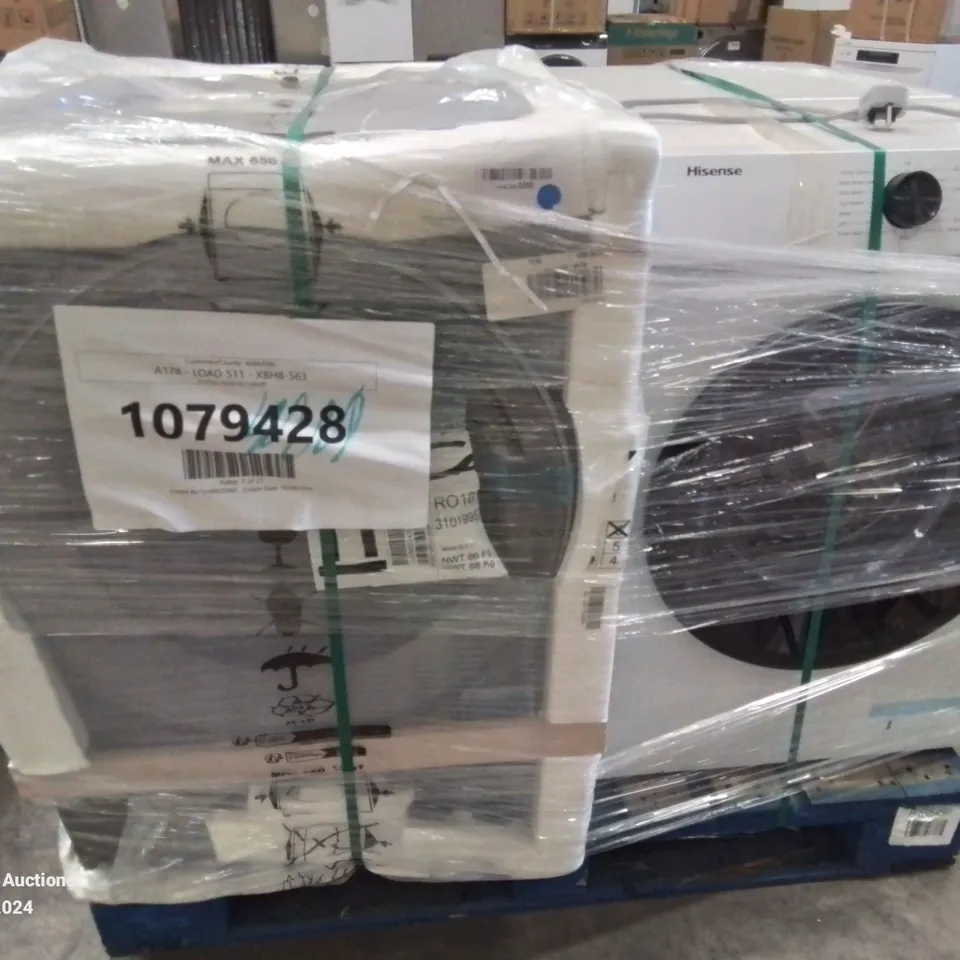 PALLET OF APPROXIMATELY 4 UNPROCESSED RAW RETURN WHITE GOODS TO INCLUDE;