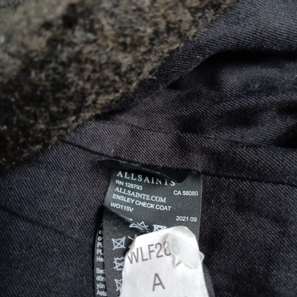 ALLSAINTS ENSLEY CHECK COAT IN MULTI SIZE UNSPECIFIED