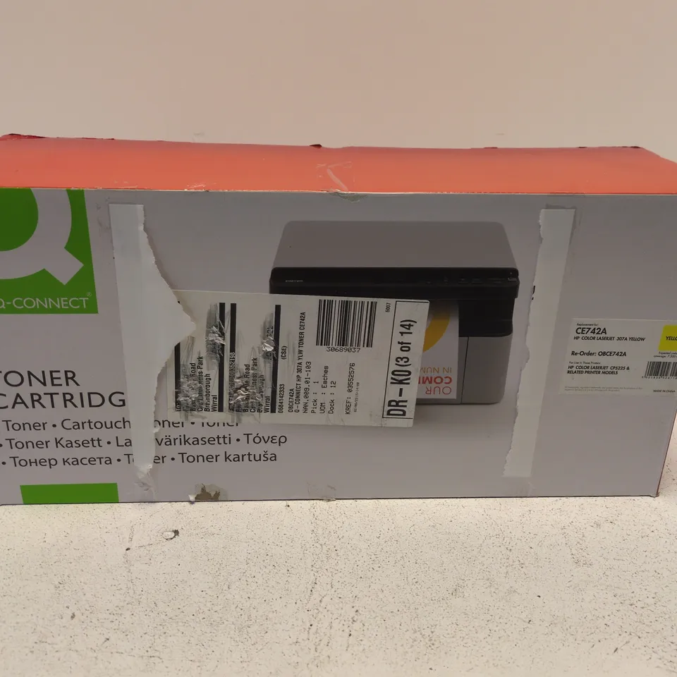 HP CE742A YELLOW TONER CARTRIDGE FOR COLOR LASERJET CP5225/307A (Q-CONNECT)