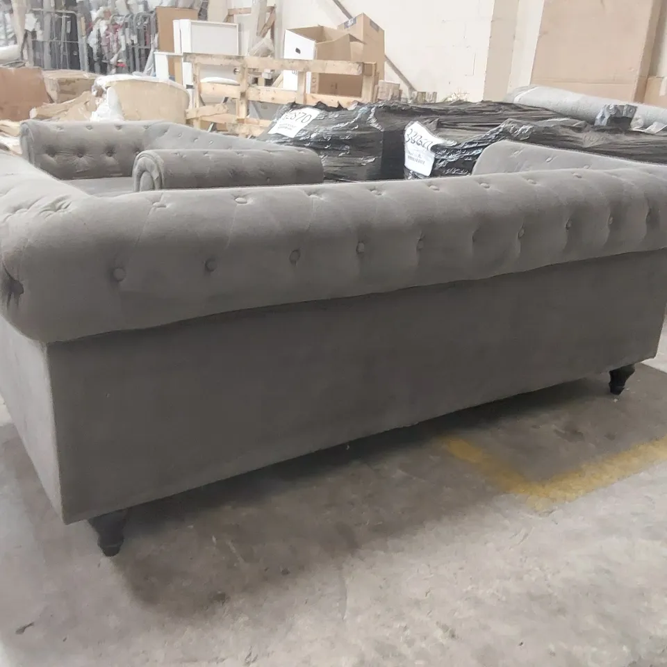 QUALITY DESIGNER 3 SEATER VELVET UPHOLSTERED SOFA 