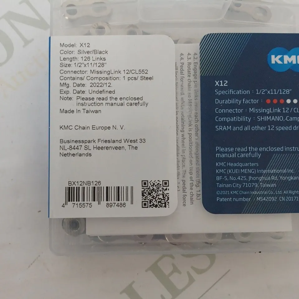 KMC 12 SPEED BIKE CHAIN 