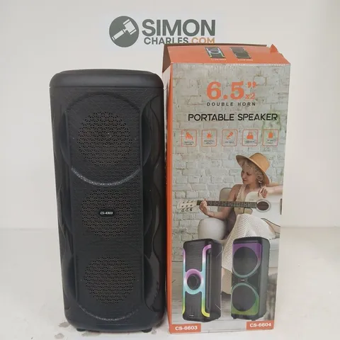 6.5-INCH PORTABLE SPEAKER, BLACK, BOXED 
