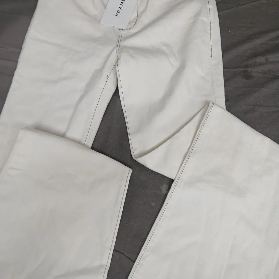 FRAME LE HIGH FLARE HIGH RISE JEANS IN WHITE - 28