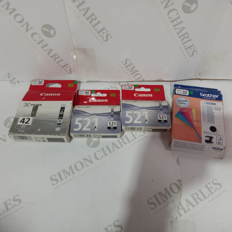 LOT OF 4 ASSORTED PRINTING SUPPLIES TO INCLUDE CANON AND BROTHER
