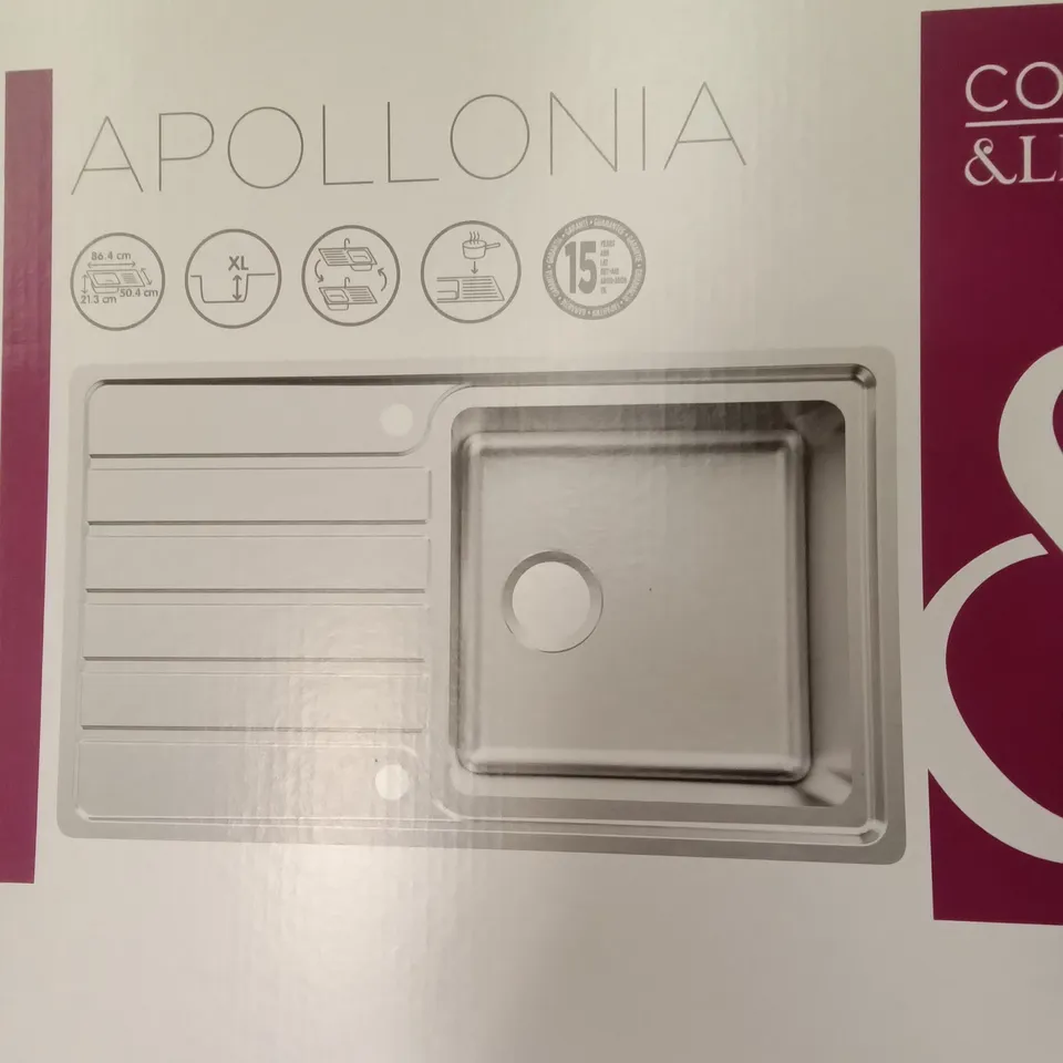 BOXED APPOLONIA 1 BOWL + DRAINER SINK