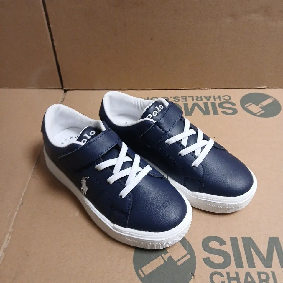 PAIR OF POLO RALPH LAUREN NAVY & WHITE KIDS' TRAINERS - CHILDRENS 11