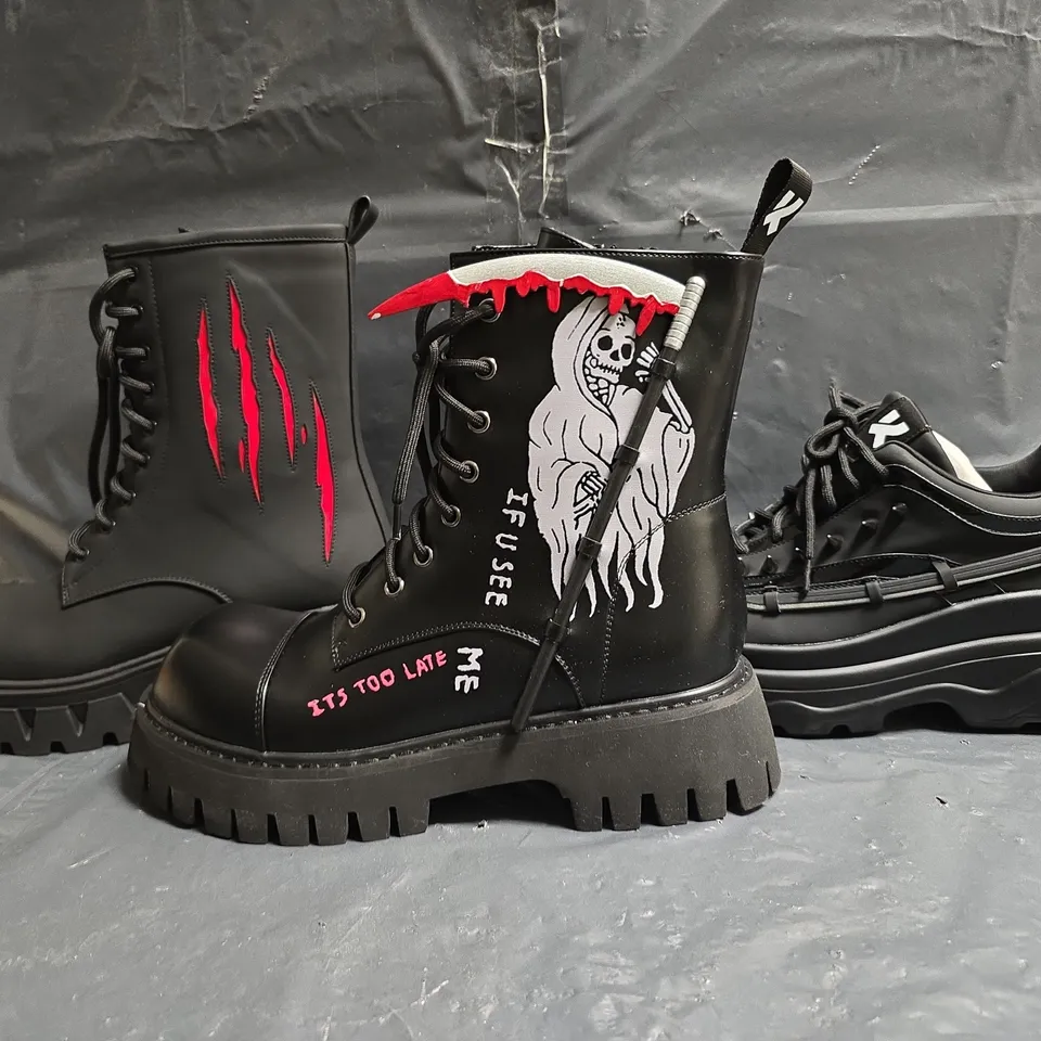 BOX OF APPROXIMATELY 10 ASSORTED PAIRS OF KOI SHOES/FOOTWEAR ITEMS IN VARIOUS STYLES AND SIZES - COLLECTION ONLY