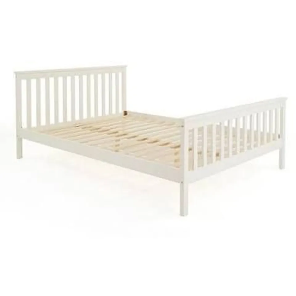 BOXED DAWSON SINGLE SIZE WOODEN BED FRAME - WHITE (1 BOX)