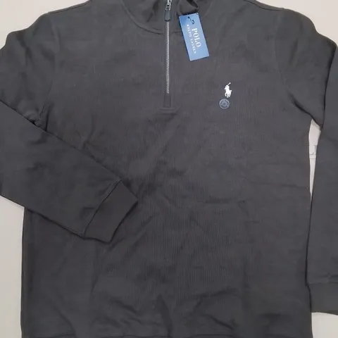 POLO RALPH LAUREN HALF ZIP IN BROWN - XL