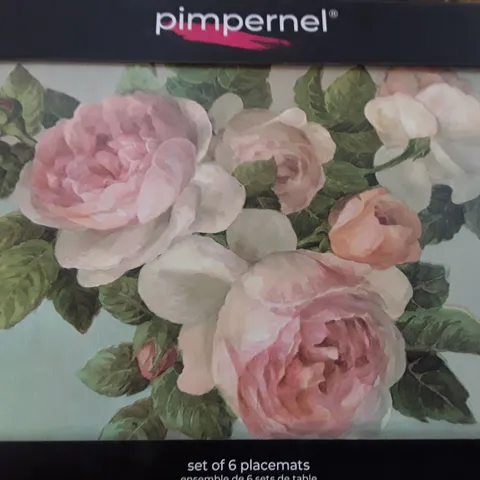 BOXED ANTIQUE ROSE PLACEMATS (SET OF 6)