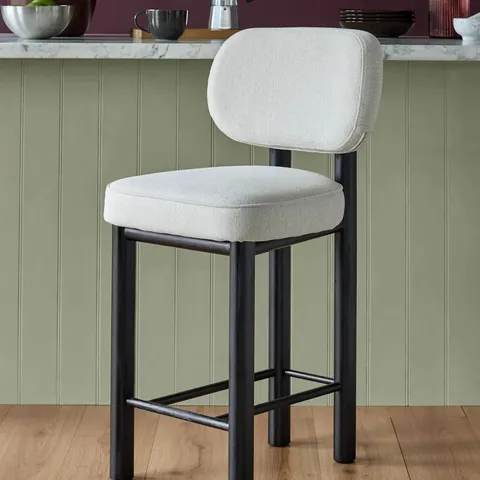 BOXED DANETTI HENLEY IVORY DUAL TONE FABRIC BAR STOOL