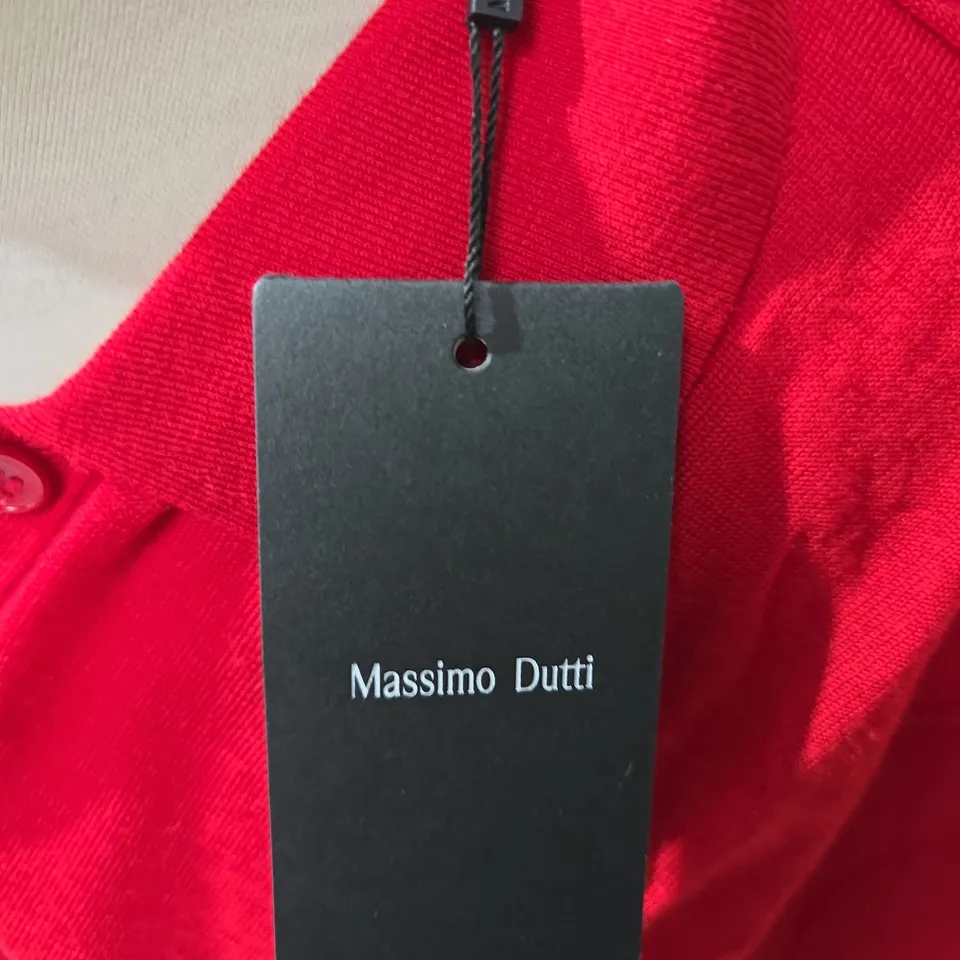 MASSIMO DUTTI WOMEN'S RED KNIT WRAP TOP – UK 8 (XS)