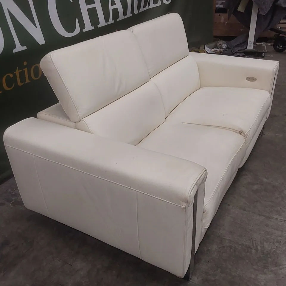 QUALITY DESIGNER ITALIAN MADE ASHLEY 2 SEATER ELECTRIC RECLINER LEATHER SOFA 