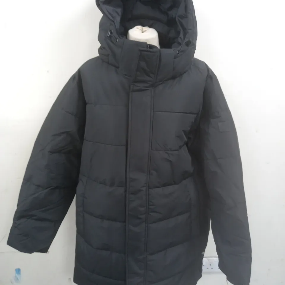 ONLY & SONS HOODED PADDED BLACK COAT - XXL