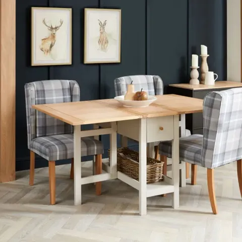 BOXED CLIFFORD DROP LEAF DINING TABLE - GREY
