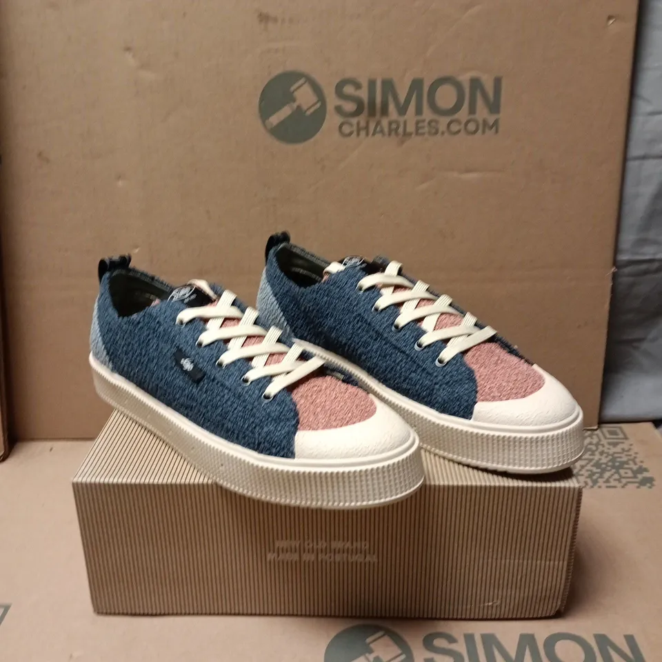 SANJO TWEED TRAINERS BLUE MULTI SIZE EU 44