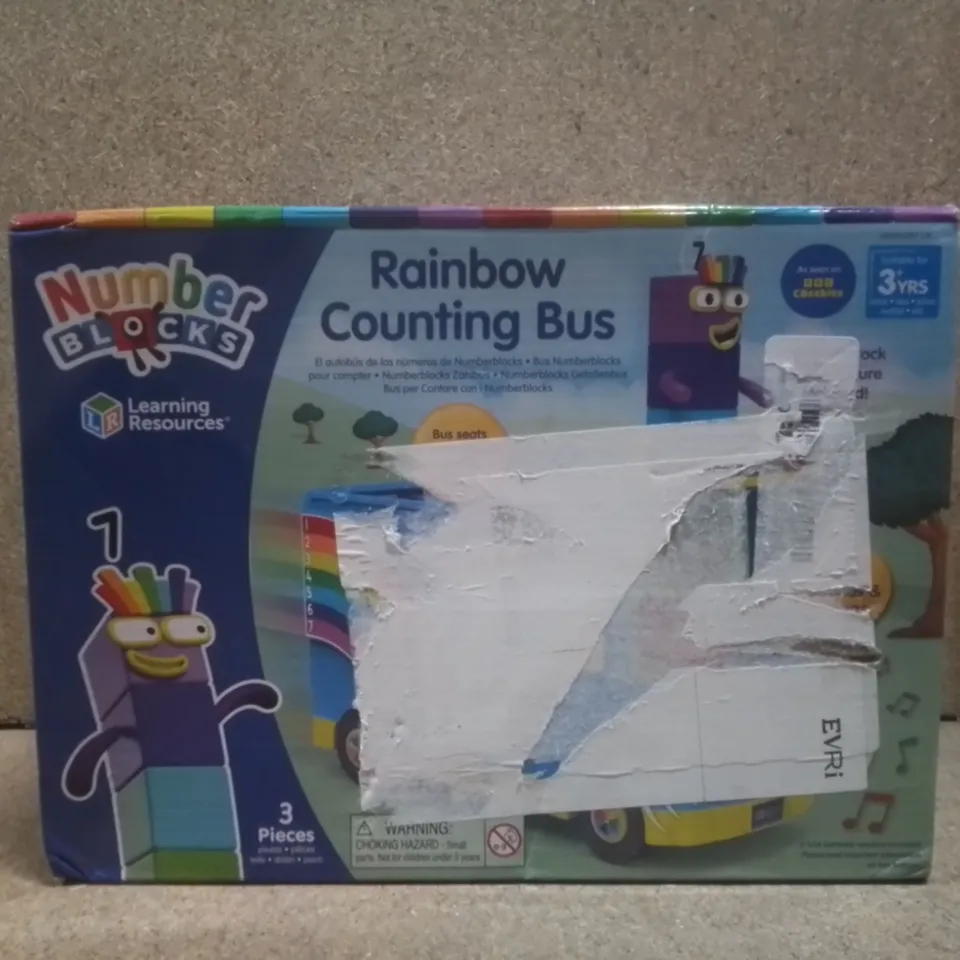 BOXED NUMBER BLOCKS RAINBOW COUNTING BUS