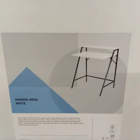 BOXED MANERA DESK - WHITE (1 BOX)