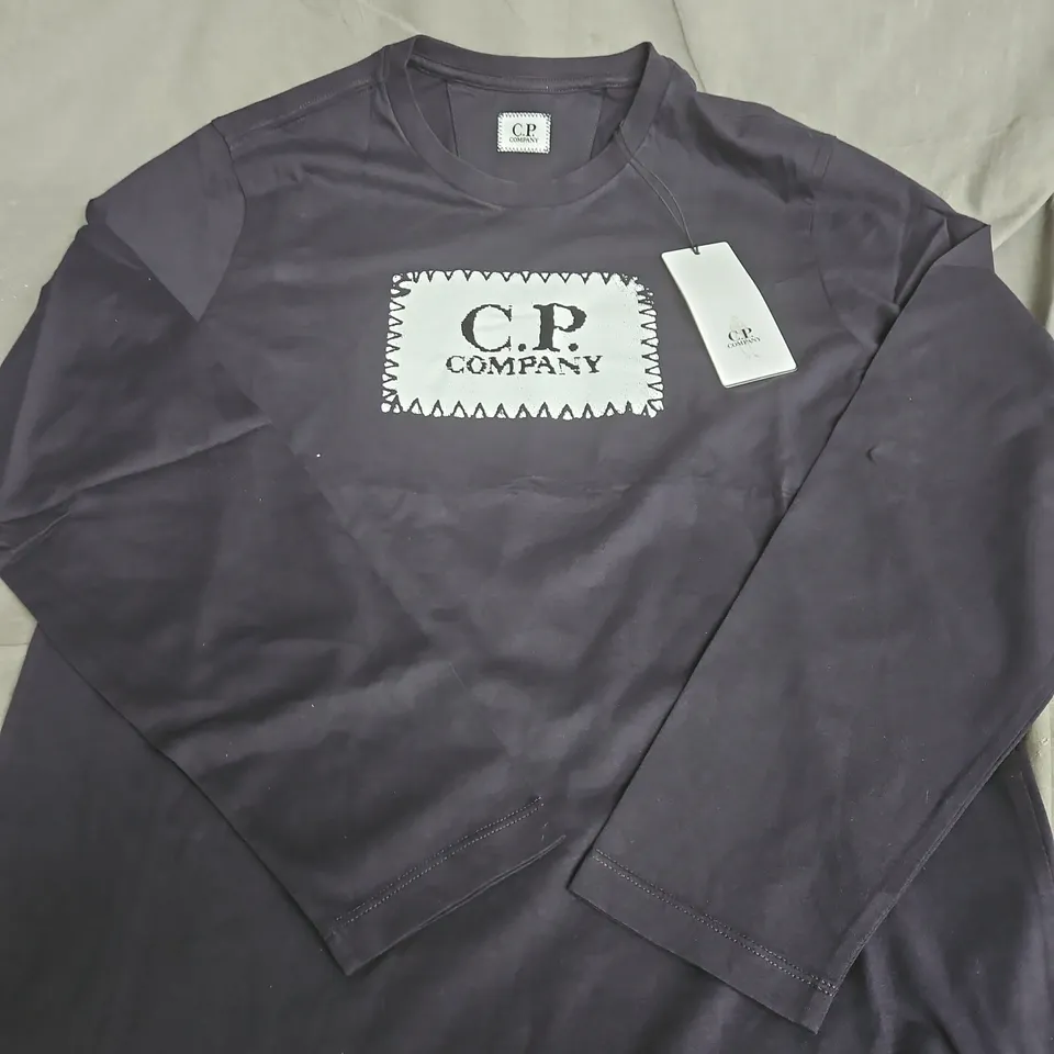 CP COMPANY LONG SLEEVE JERSEY T-SHIRT – NAVY, SIZE S