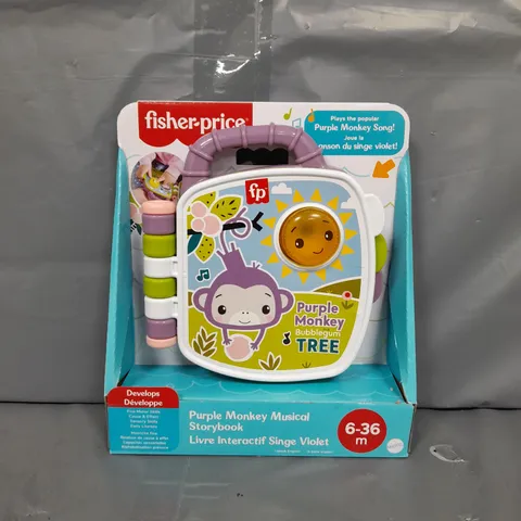 FISHER-PRICE PURPLE MONKEY MUSICAL STORYBOOK - 6/36 MONTHS
