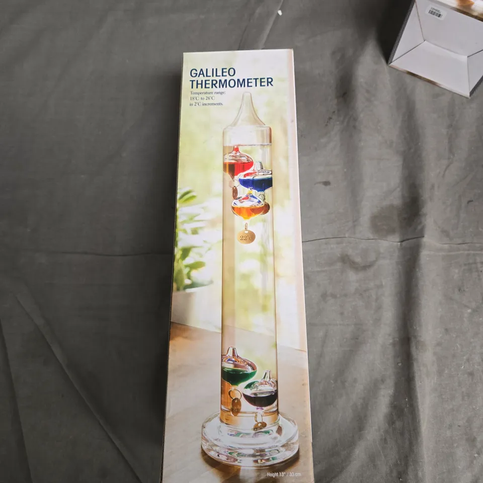 GALILEO THERMOMETER – DECORATIVE GLASS THERMOMETER IN BOX