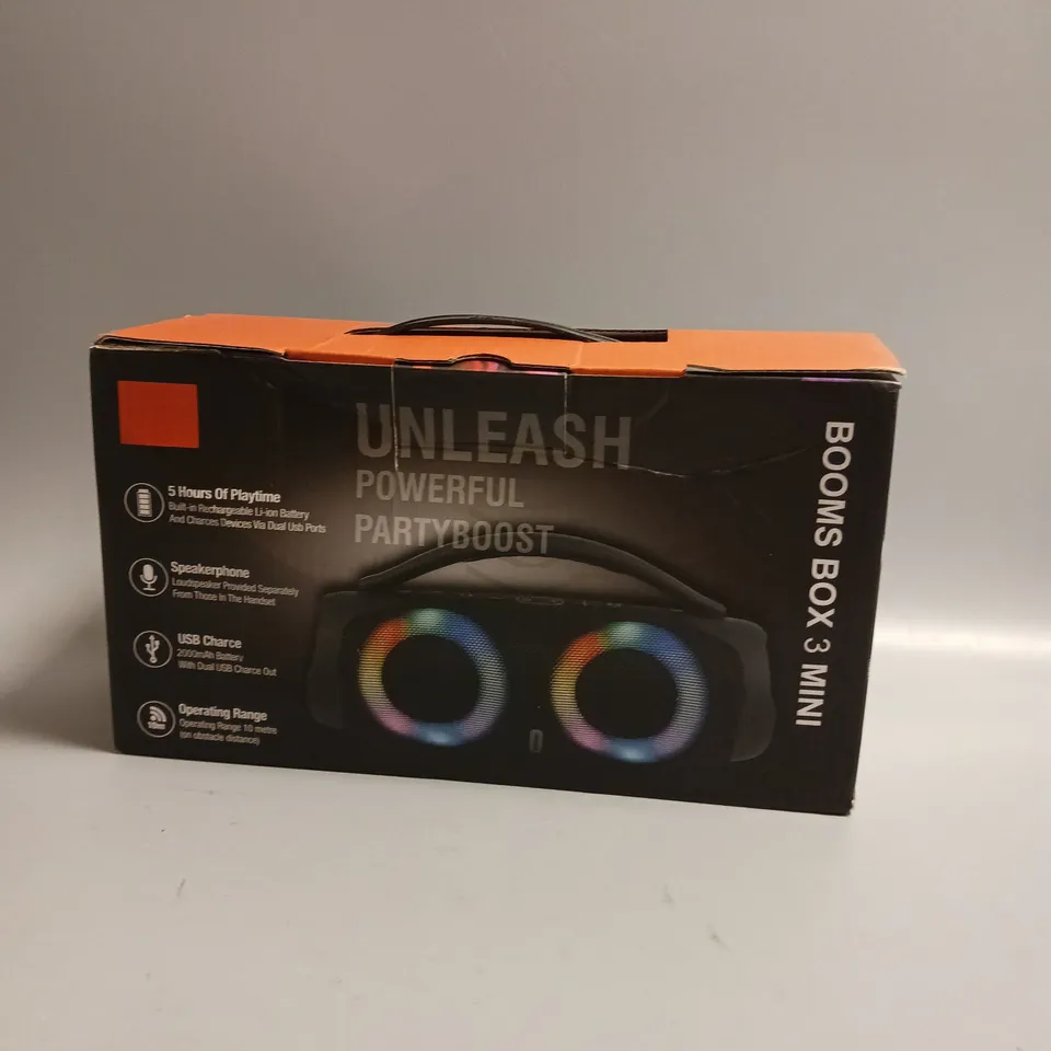 BOOMS BOX 3 MINI STANDING SPEAKER WIRELESS BLUETOOTH INCLUDES CHARGING CABLE