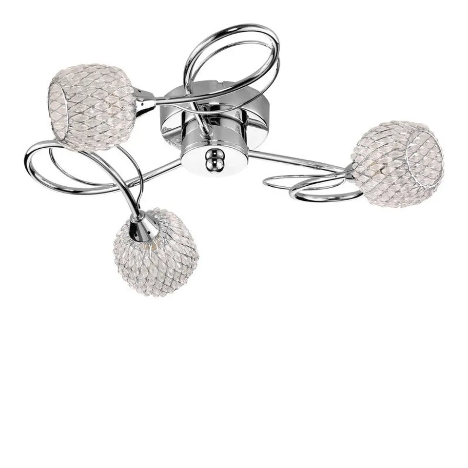 BOXED TALBOT 3-LIGHT CHROME SEMI FLUSH MOUNT FIXTURE 