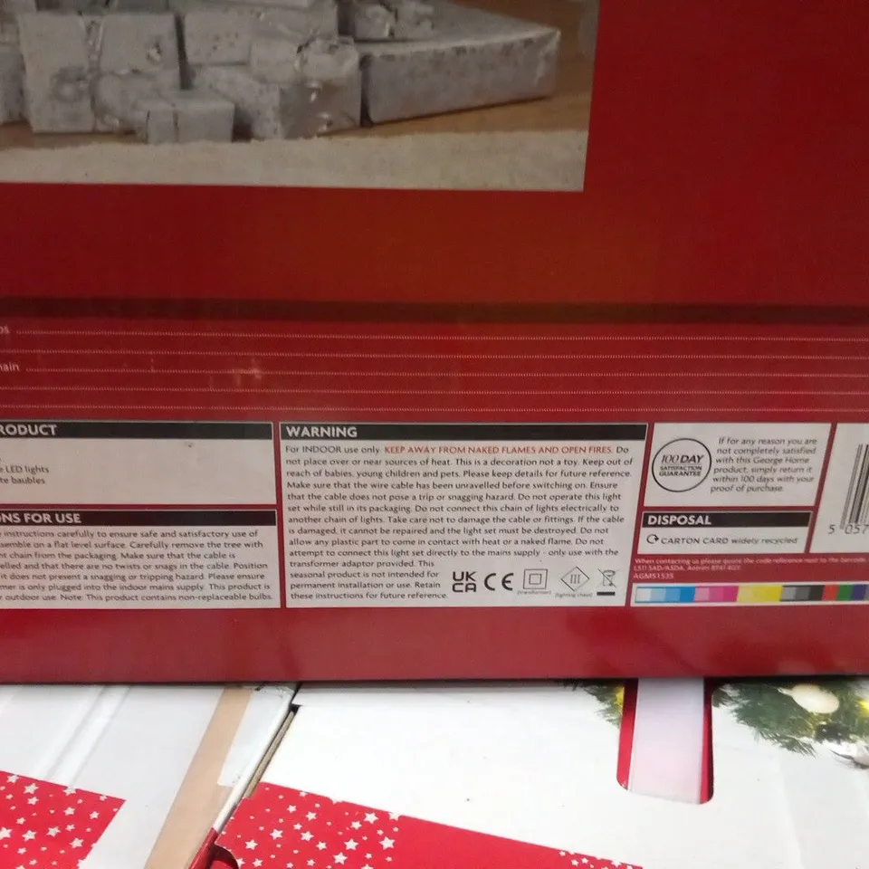 4 BRAND NEW BOXED 5FT POP UP TREE SILVER AND WHITE BAUBLES PRE LIT