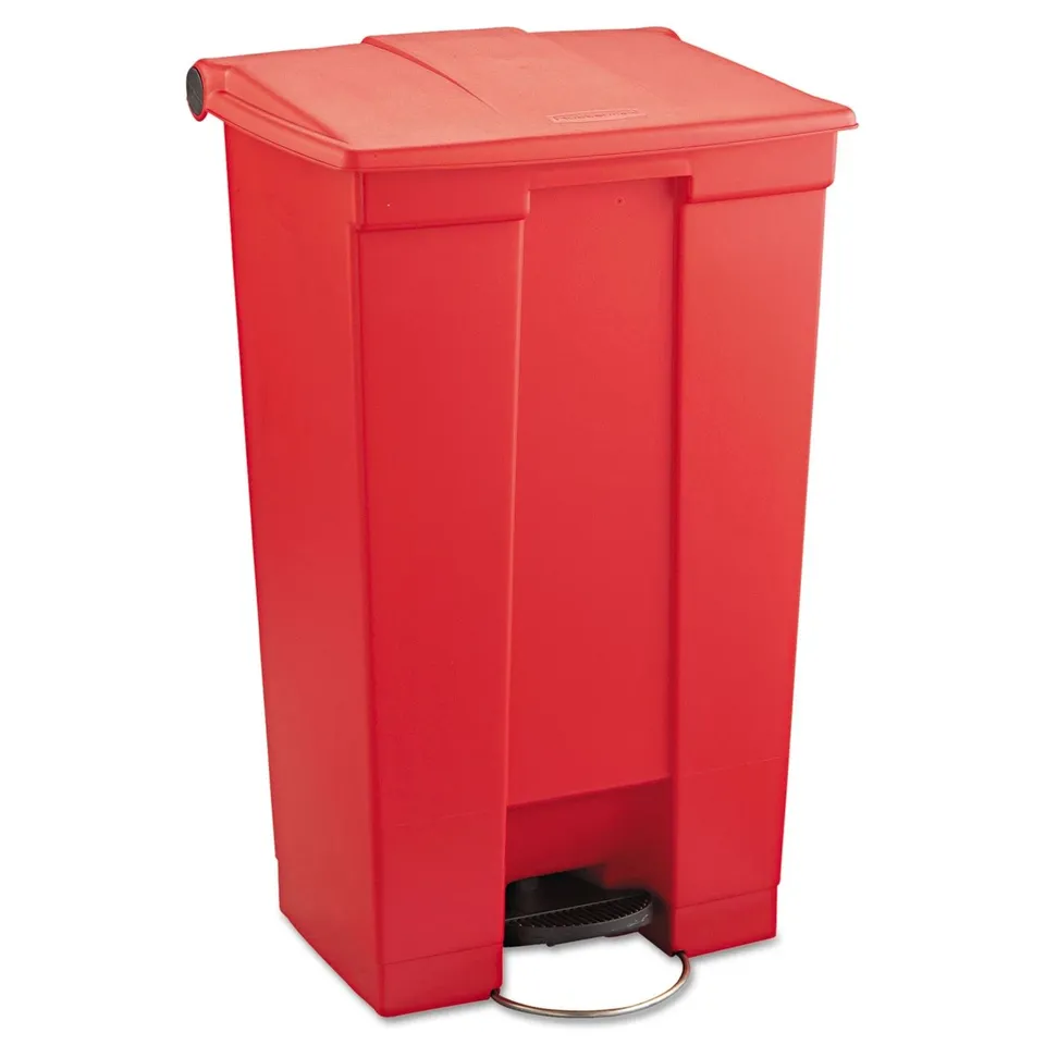 BOXED RUBBERMAID? COMMERCIAL INDOOR UTILITY STEP-ON WASTE CONTAINER, RECTANGULAR, PLAS