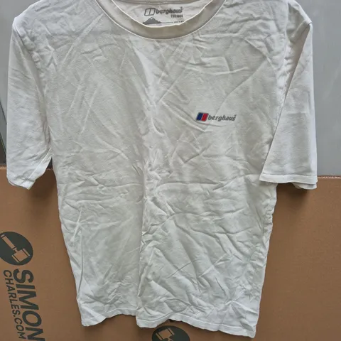 BERGHAUS WHITE T-SHIRT, UK L (ASIA XL) - 100% ORGANIC COTTON