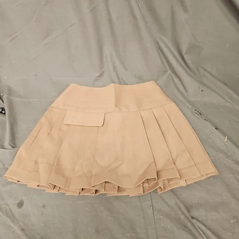 LOUNGE BOX PLEAT MINI SKIRT IN TAUPE SIZE XS