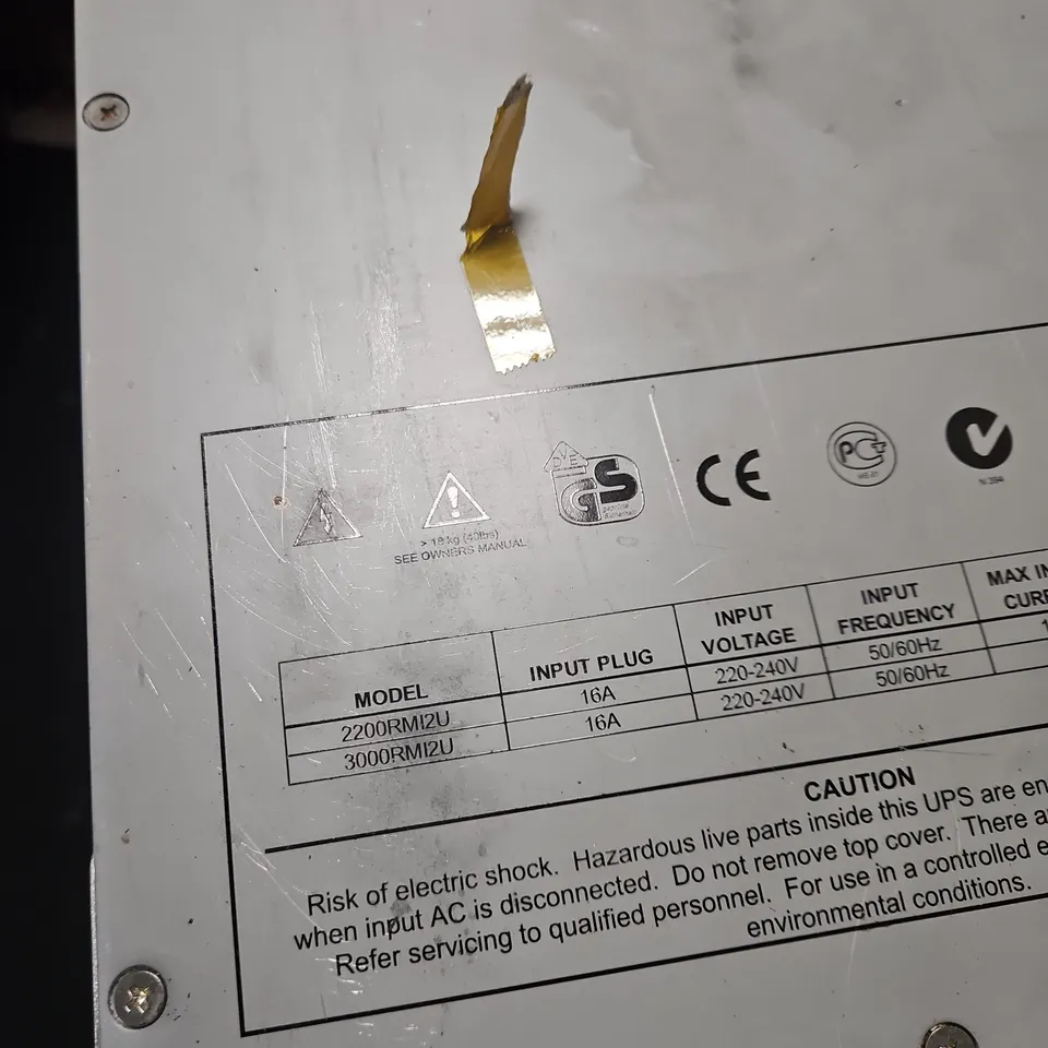 INDUSTRIAL POWER SUPPLY / CONTROL UNIT – METAL ENCLOSURE, MODEL 2200RUM2N,