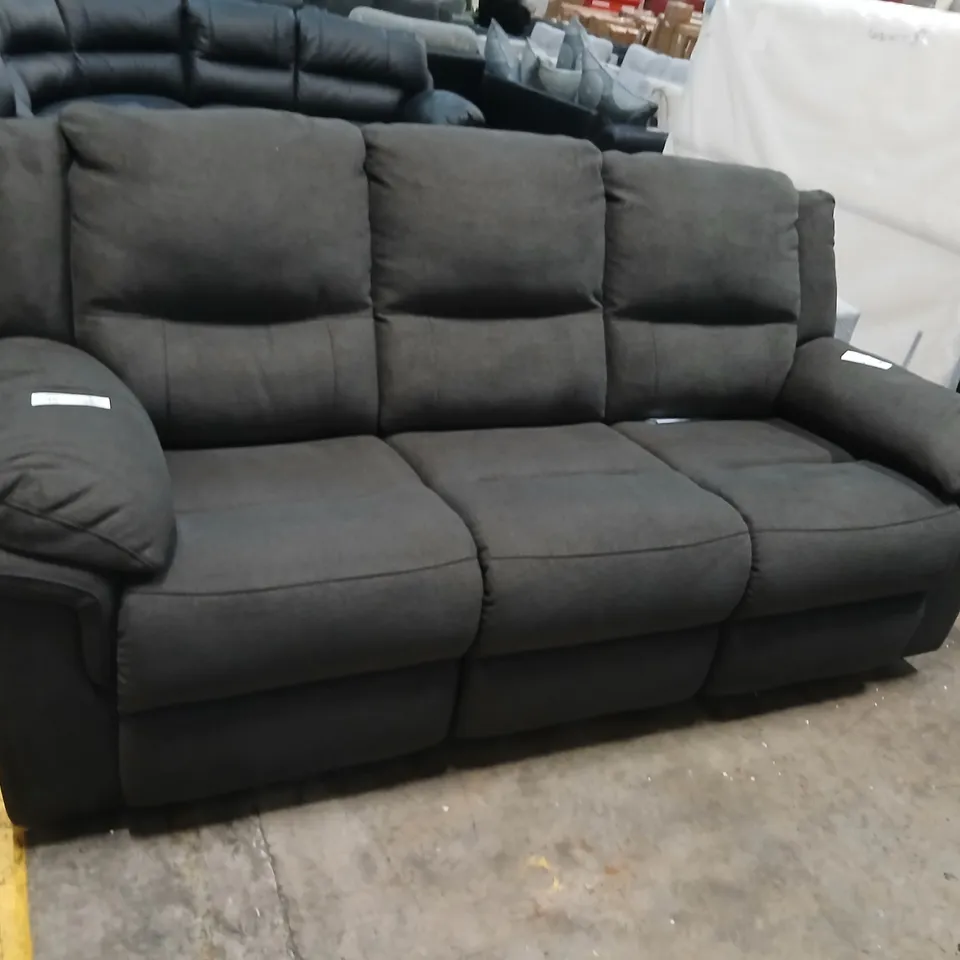 ALBION CHARCOAL FABRIC 3 SEATER RECLINING SOFA