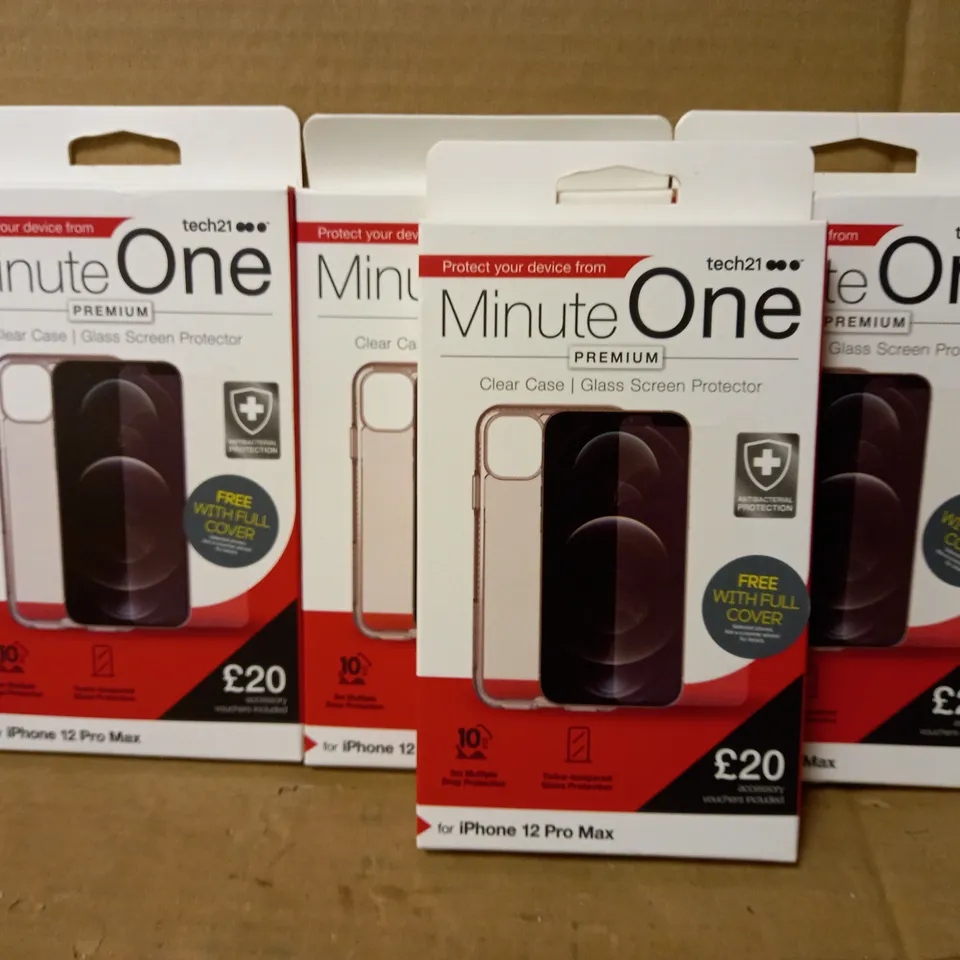 LOT OF 4 MINUTE ONE CLEAR CASES FOR IPHONE 12 PRO MAX