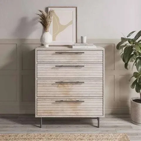 BOXED BRYANT 4 DRAWER CHEST WHITEWASH