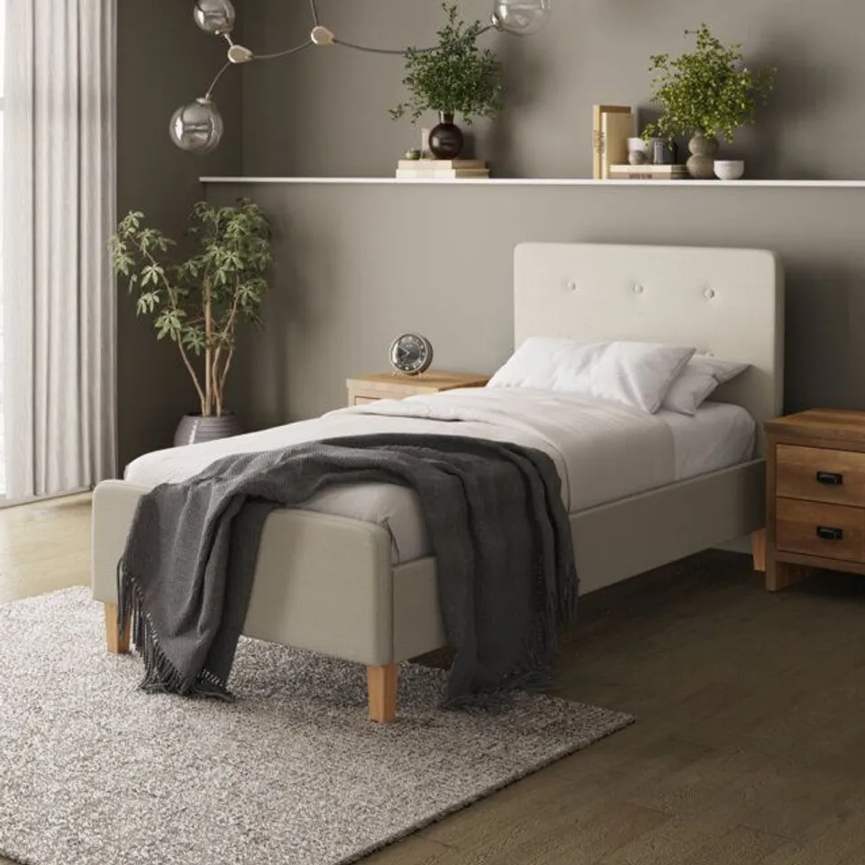 BOXED ELINOR 3FT UPHOLSTERED BED (3 BOXES)