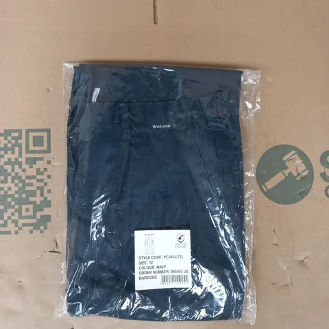 BAGGED BLACK KNIGHT WORKWEAR TROUSERS IN NAVY SIZE 12