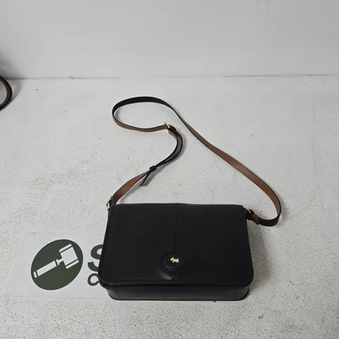 RADLEY LONDON BLACK LEATHER CROSSBODY BAG WITH BROWN STRAP