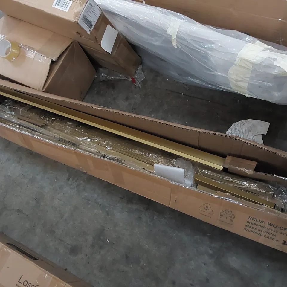 BOXED GOLD METAL BED FRAME (1 BOX)