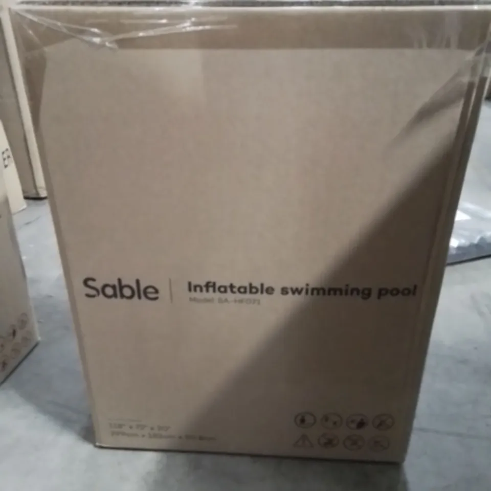 BOXED SABLE INFLATABLE SWIMMING POOL 118" X 72" X 20"