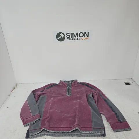 FAT FACE THE AIRLIE JACKET, MAUVE DENIM-LOOK WITH GREY SLEEVES – UK L