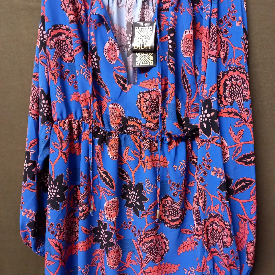BIBA SMOCK DRESS IN PAISLEY FLORAL DESIGN - 14(L)