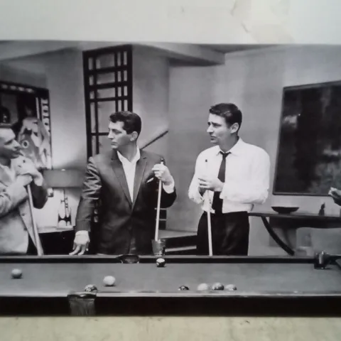 BAGGED THE RAT PACK PLAYING POOL - WRAPPED CANVAS PRINT