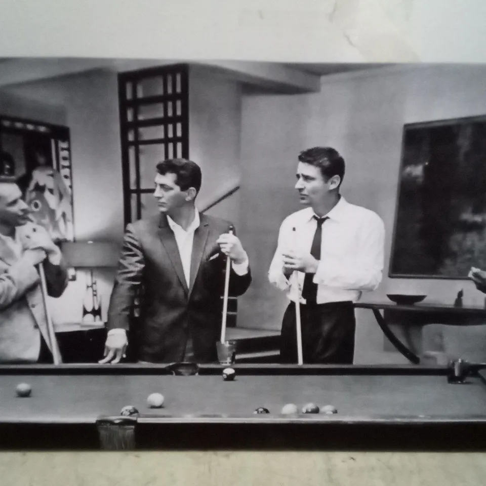 BAGGED THE RAT PACK PLAYING POOL - WRAPPED CANVAS PRINT 