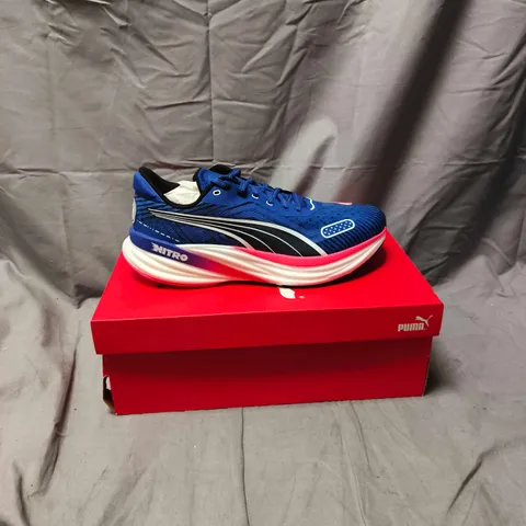 BOXED PAIR OF PUMA NITRO RUNNING SHOES – BLUE SIZE 9