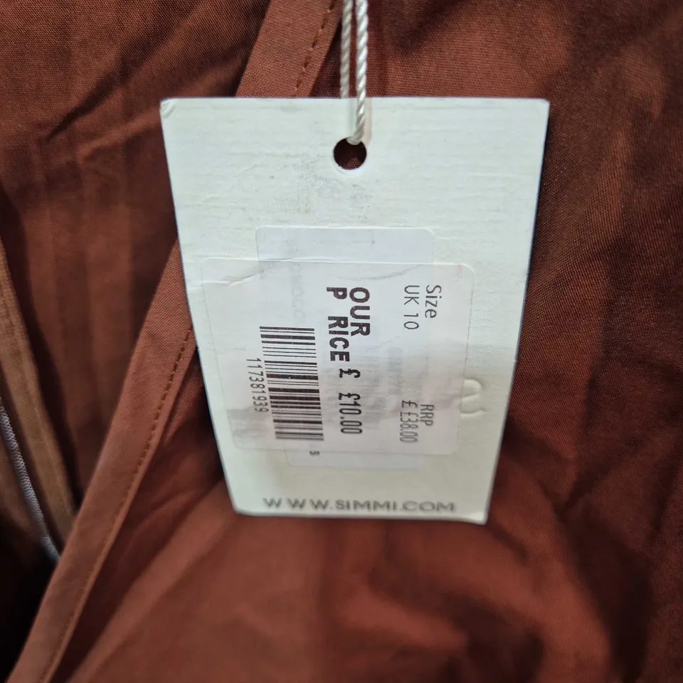 SIMMI LONDON RUST RUCHED DRESS – UK 10