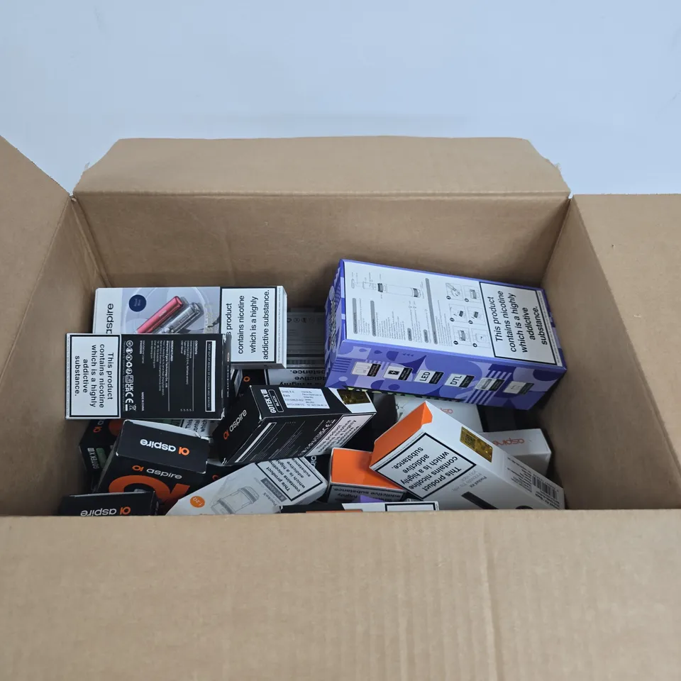 APPROXIMATELY 15 ASSORTED ASPIRE E-CIG PRODUCTS AND ACCESSORIES IN VARIOUS COLOURS AND FLAVOURS